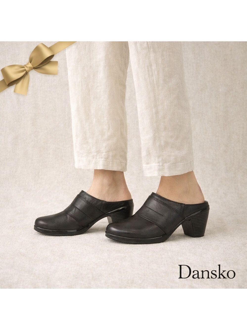 Dansko Black Leather Clogs Open Heel Women's Size 10